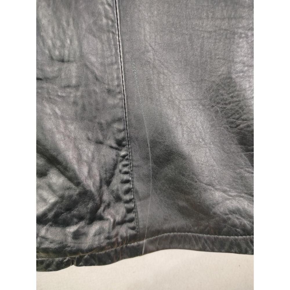 Vintage Preston & York Coat Womens Medium Black Leather Overcoat Thinsulate - Picture 7 of 12